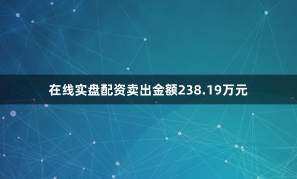 在线实盘配资卖出金额238.19万元